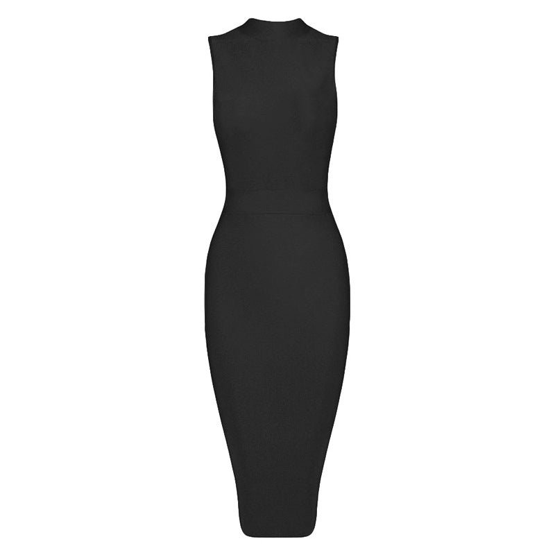 Women's Turtleneck Sleeveless Slim Stretch Dress