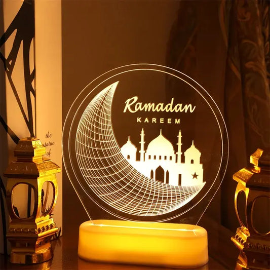 Eid Mubarak Star Moon LED Night Light