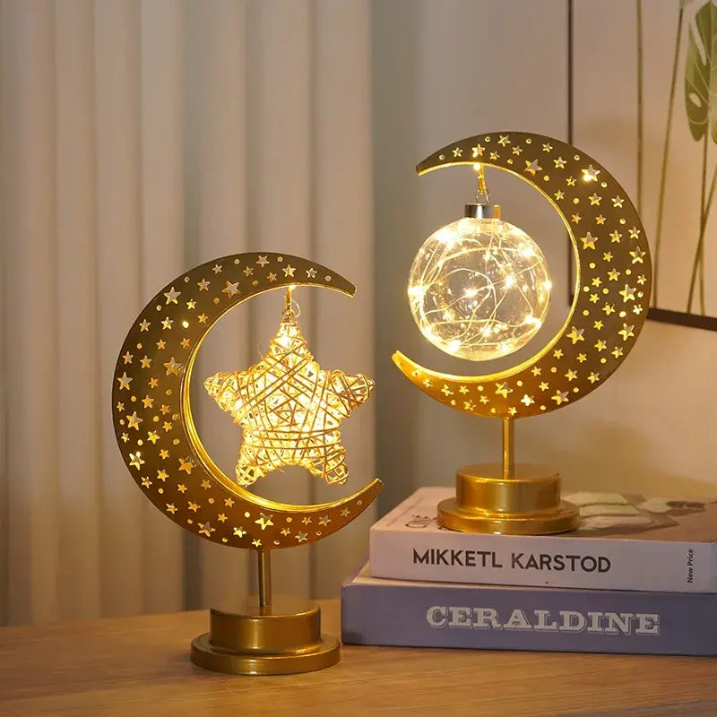 Metal LED Eid Mubarak Star Moon Light