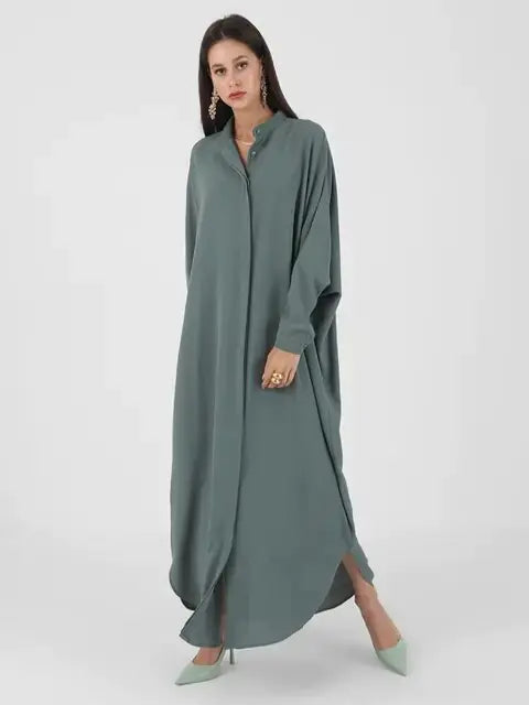 Fashion Single Breasted Muslim Dresses