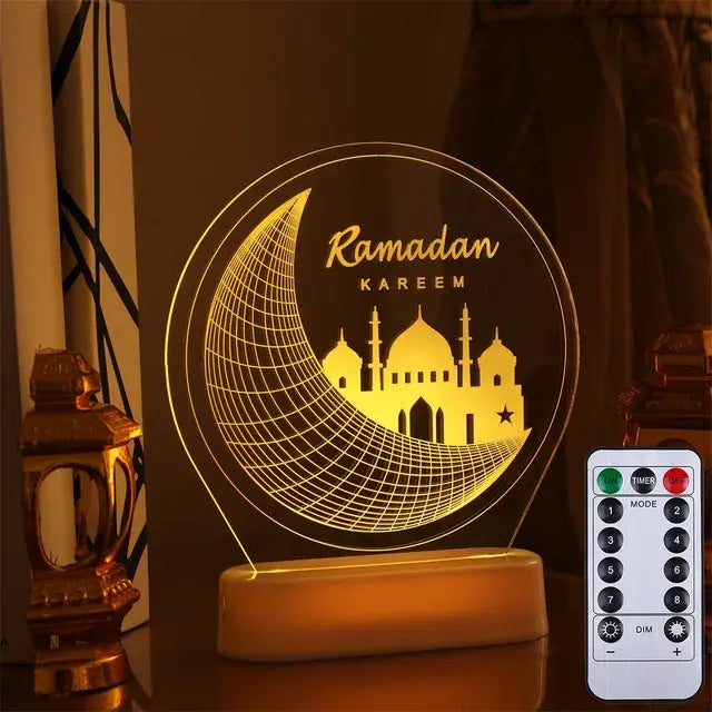 Eid Mubarak Star Moon LED Night Light